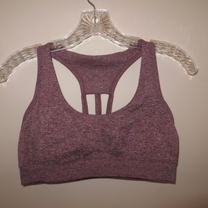 mauve/light purple sports bra
